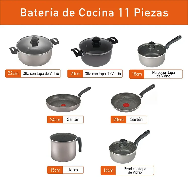 Batería Juego De Ollas Imusa 11 pzas Antiadherente Talent 2