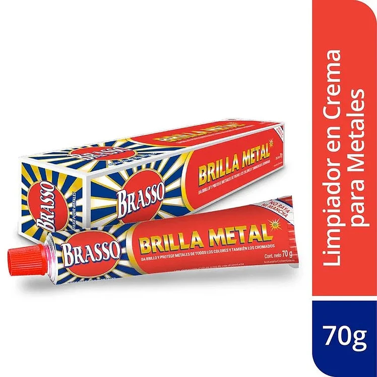Limpiador En Crema Para Metales Brilla Metal Brasso x 70 g