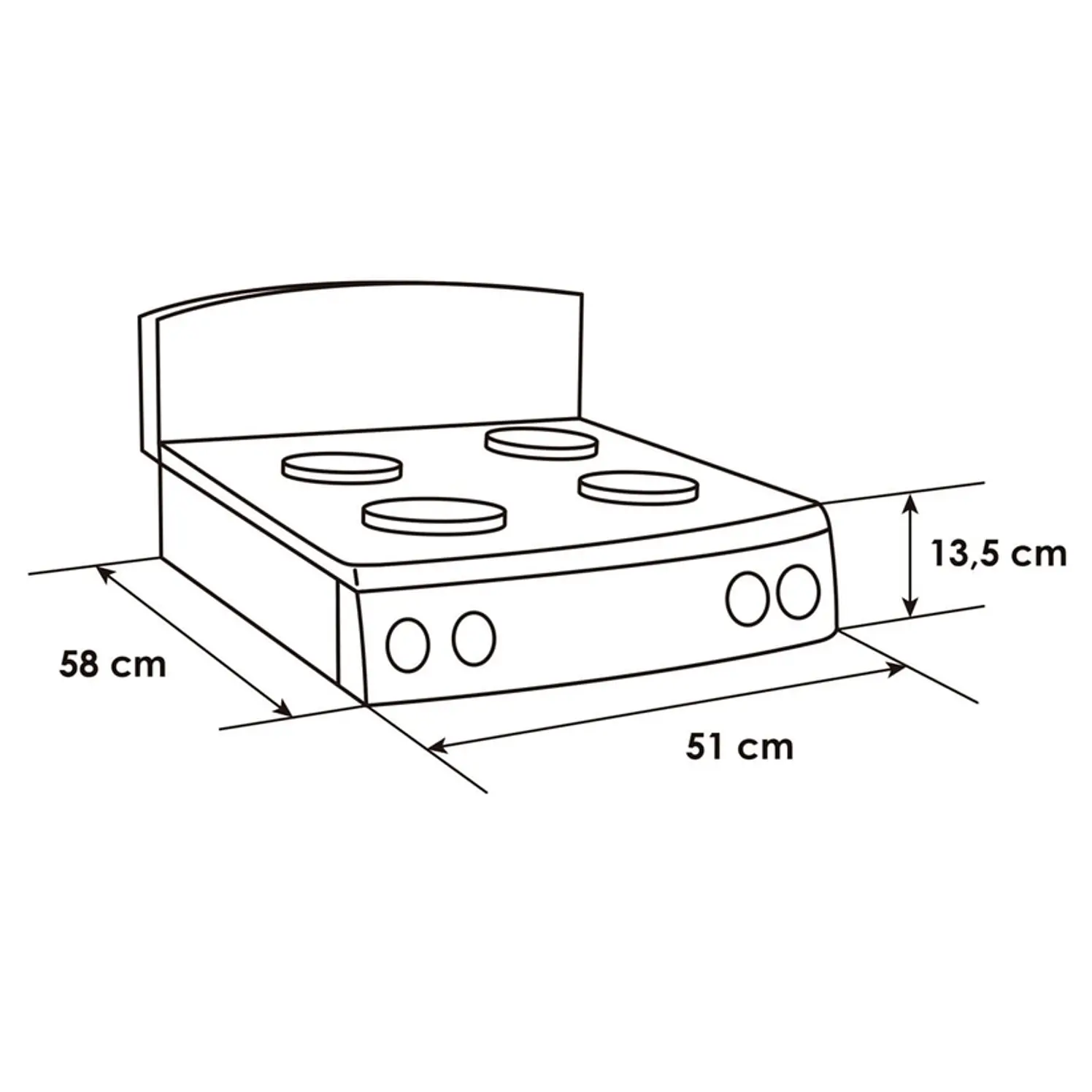 Estufa de Mesa Abba ST4005 4 Puestos Gas Propano 4