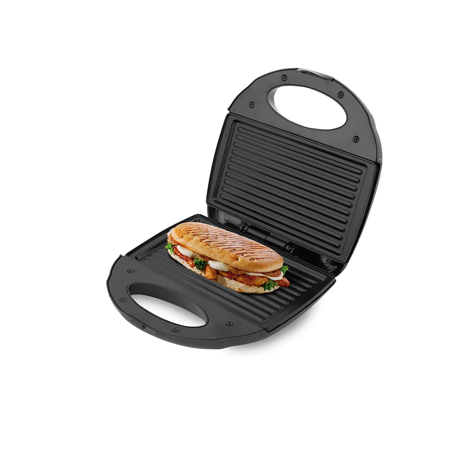 Sanduchera Negra Panini Kalley SMP500 750 W 3