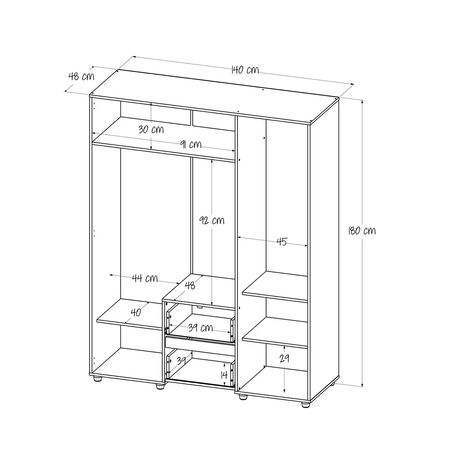 Armario 140 Cm MaderKit Saga Niebla 5