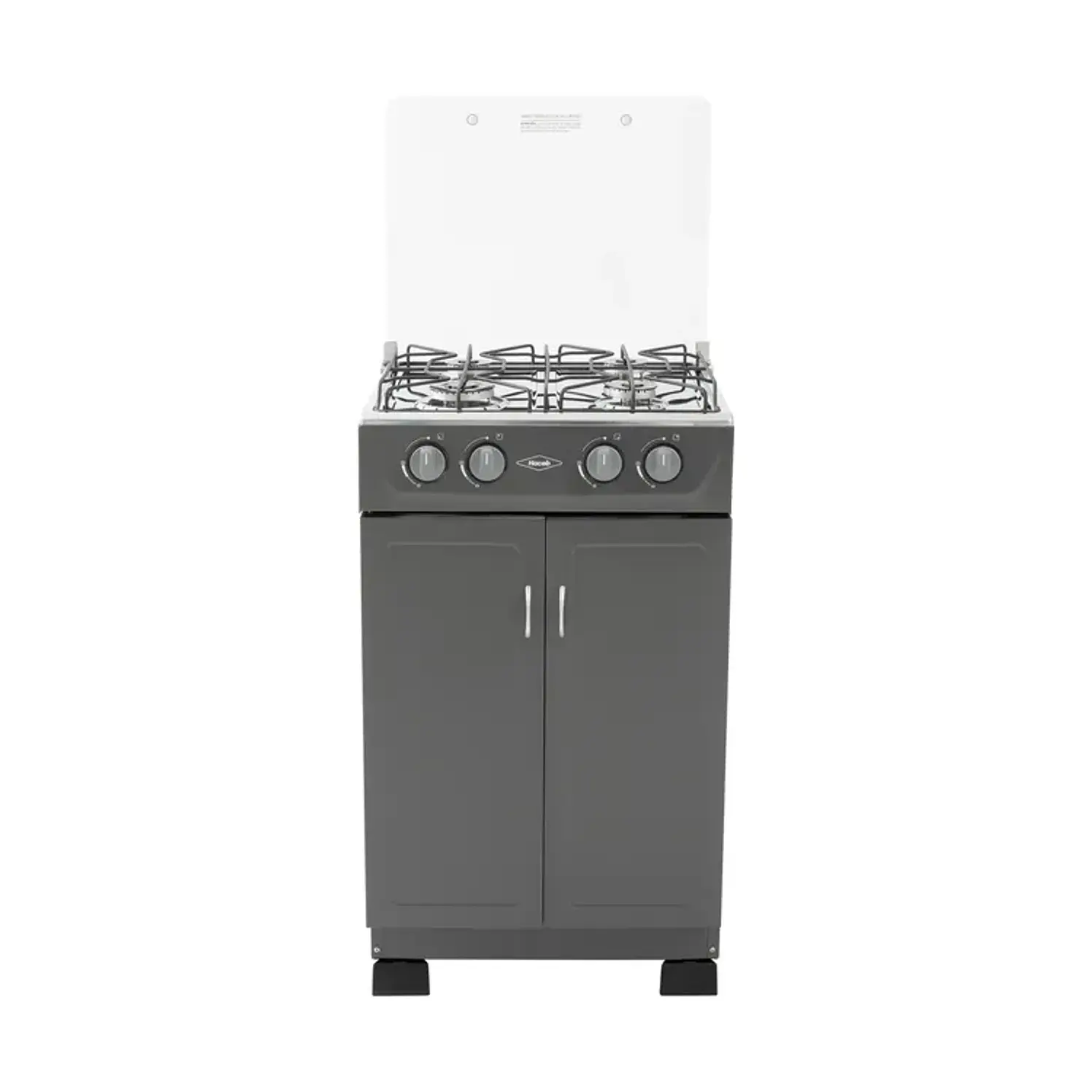 Estufa Piso Haceb 4 Puestos Gas Natural Gabinete Vidrio Gris 1