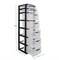 Gavetero Organizador 7 Niveles Negro Multiusos Mq - Miniatura 2