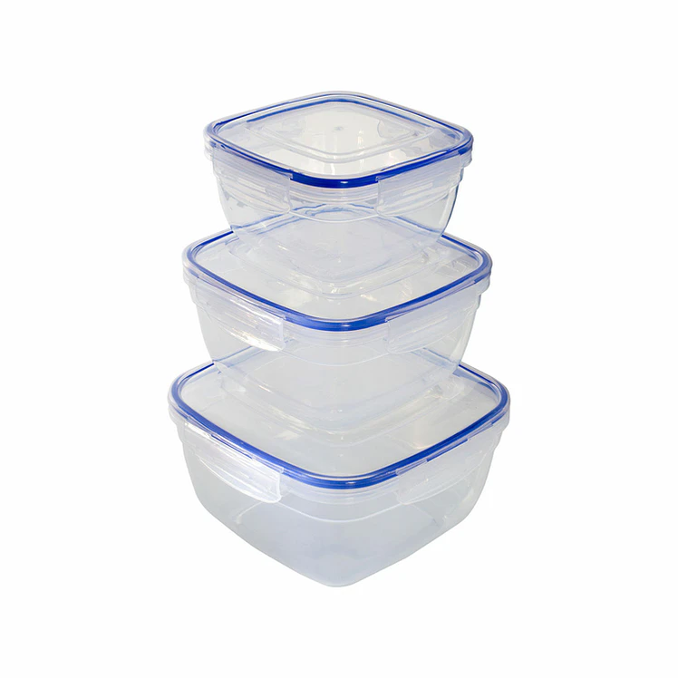 Set 3 Recipientes Kalley Herméticos 500 900 y 1500 ml