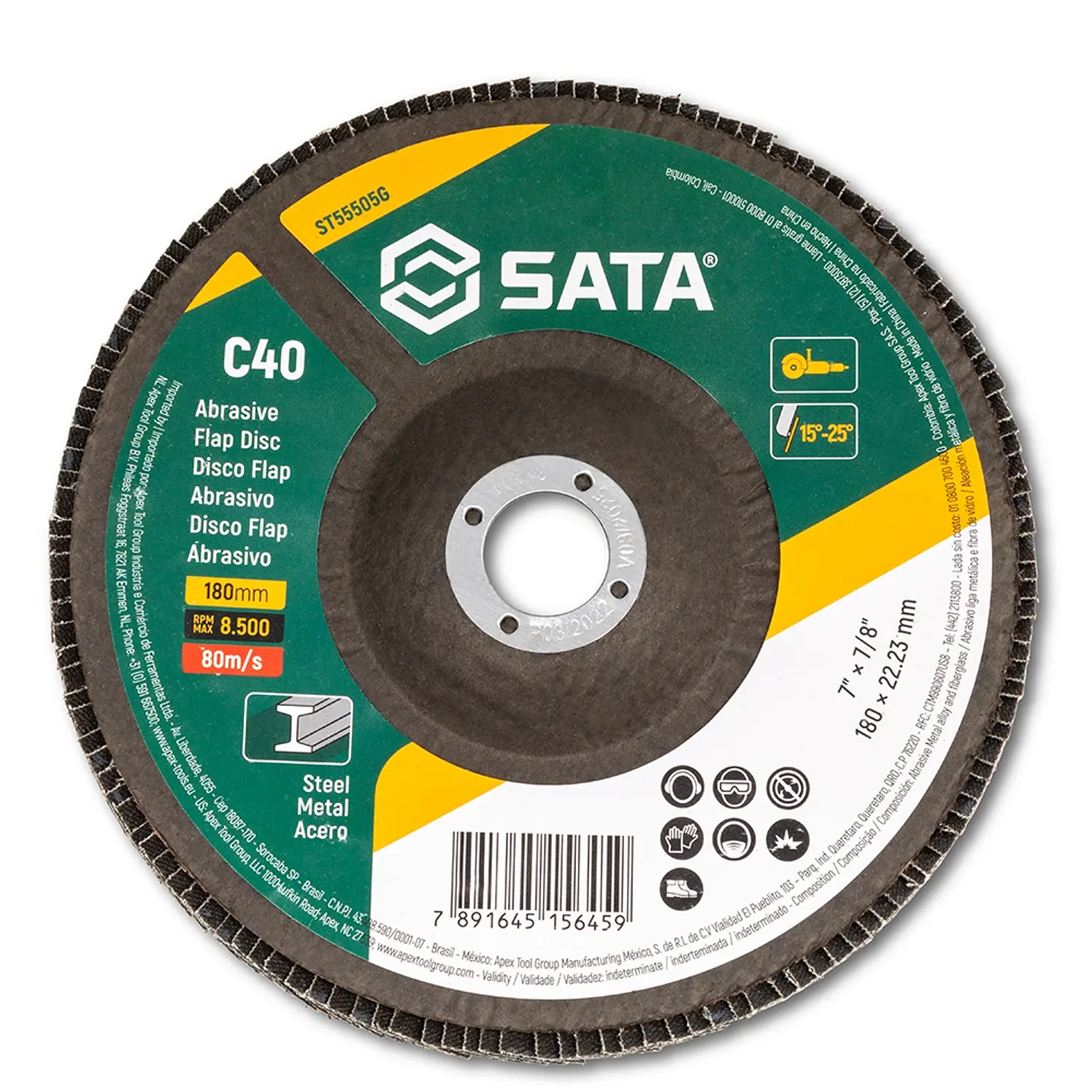 Disco Flap Sata Metal Inox 7 pulg G40 Bulk x 10 1