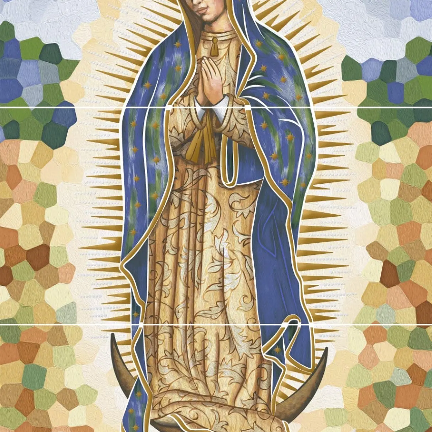 Mural Virgen Guadaue 3P Cu