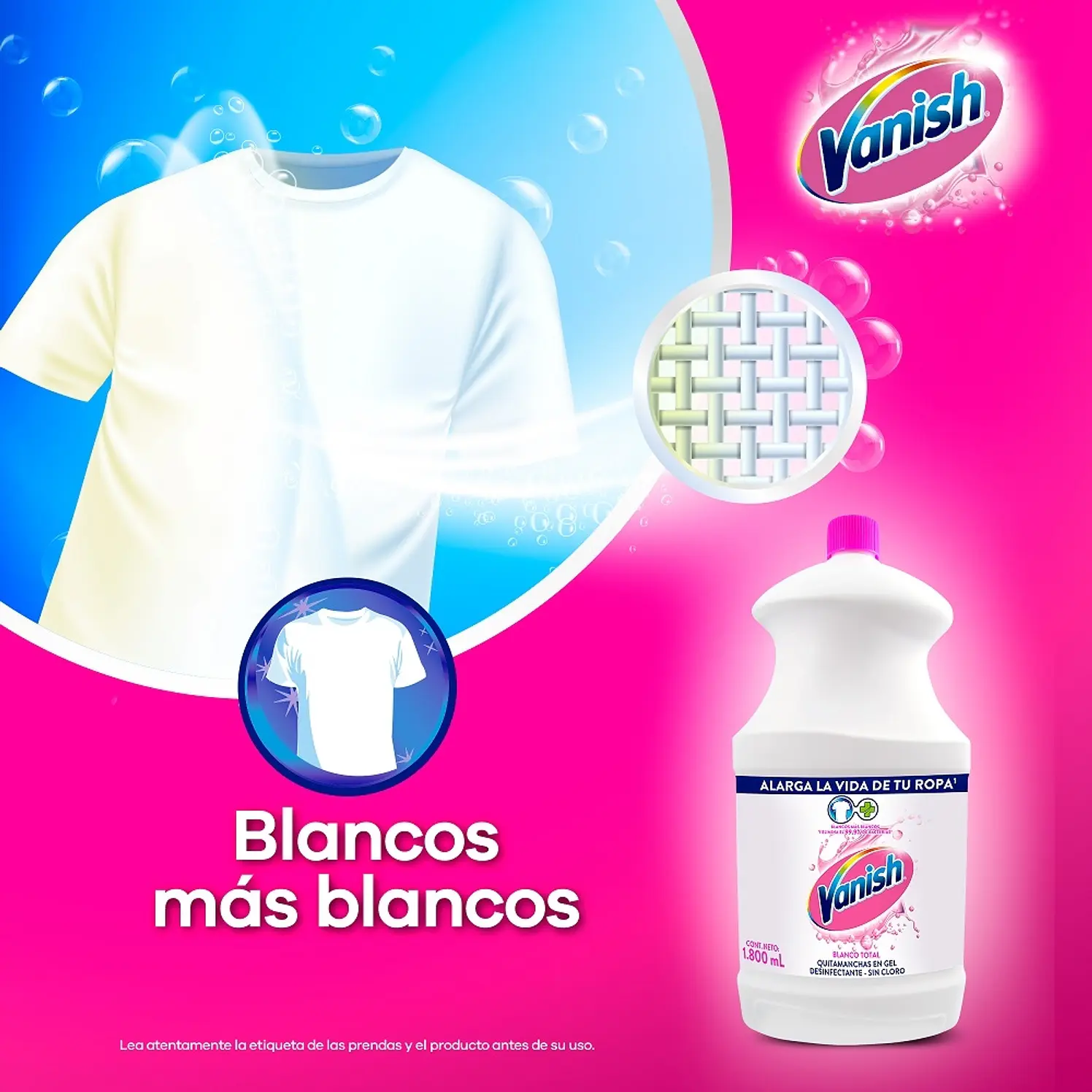 Desmanchador Vanish líquido blanco 1.8 L 4