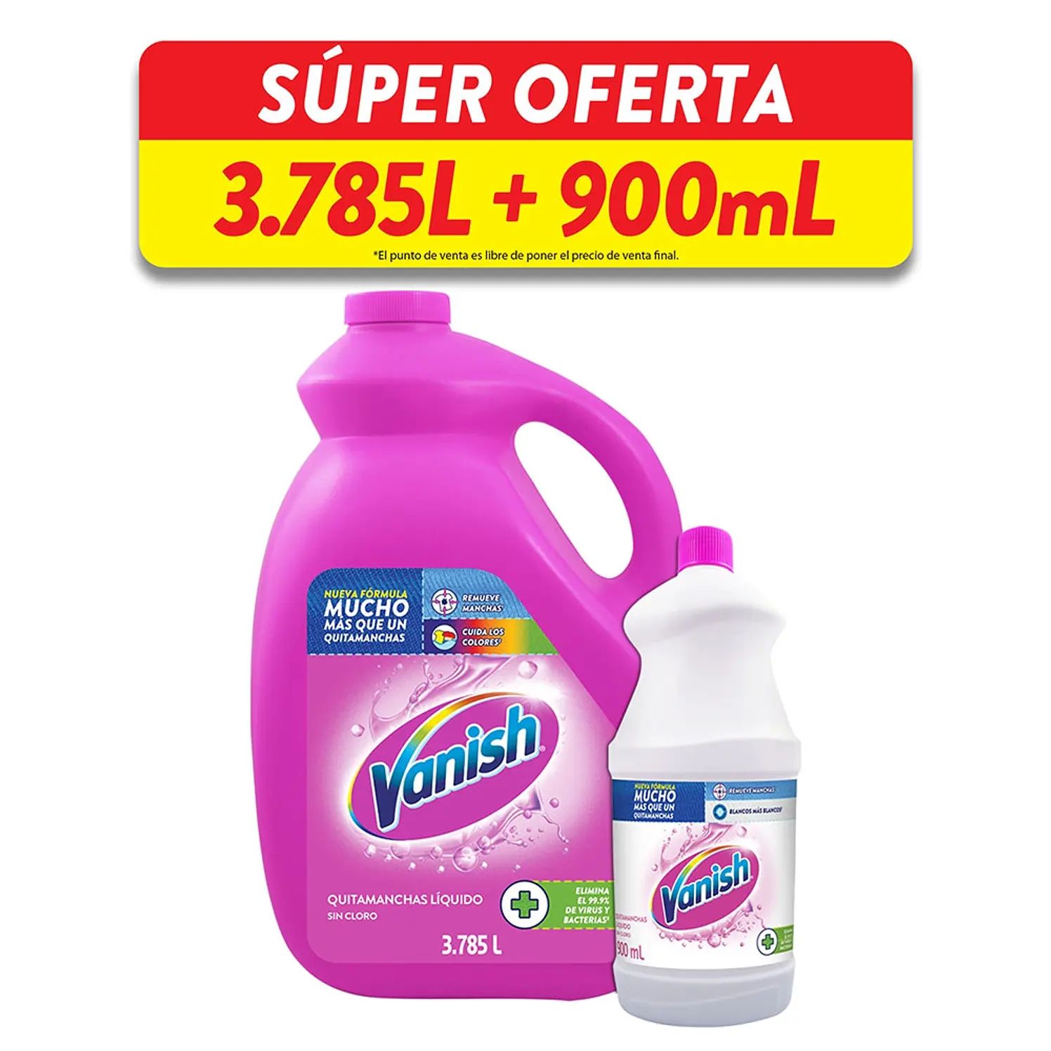 DESMANCHADOR VANISH COLOR x 3785 ml BLANCO x 900 ml