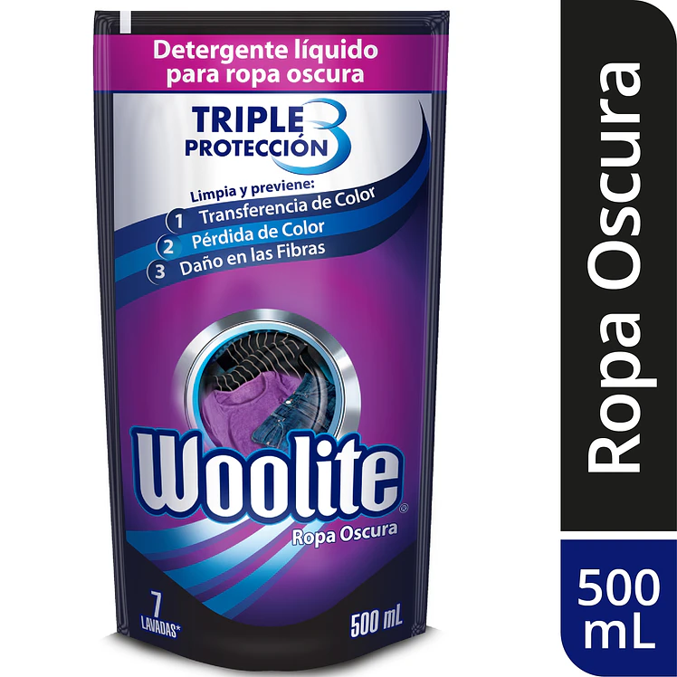 Detergente Woolite líquido Ropa oscura 500 ml