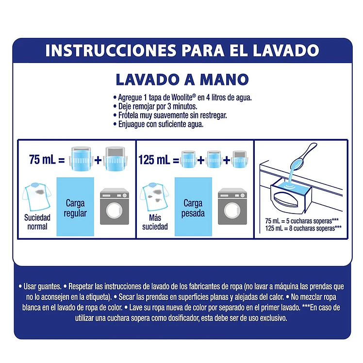 Detergente Líquido Woolite Protección y Cuidado 900 ml 5