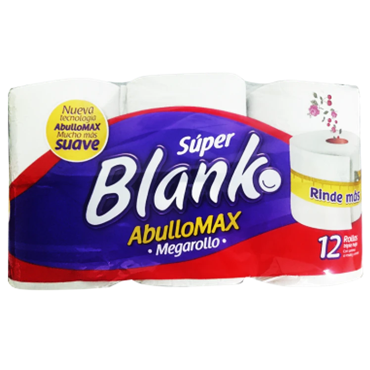 PAPEL HIGIENICO SUPER BLANKO MEGA ROLLO 12ROLLOS x 33M