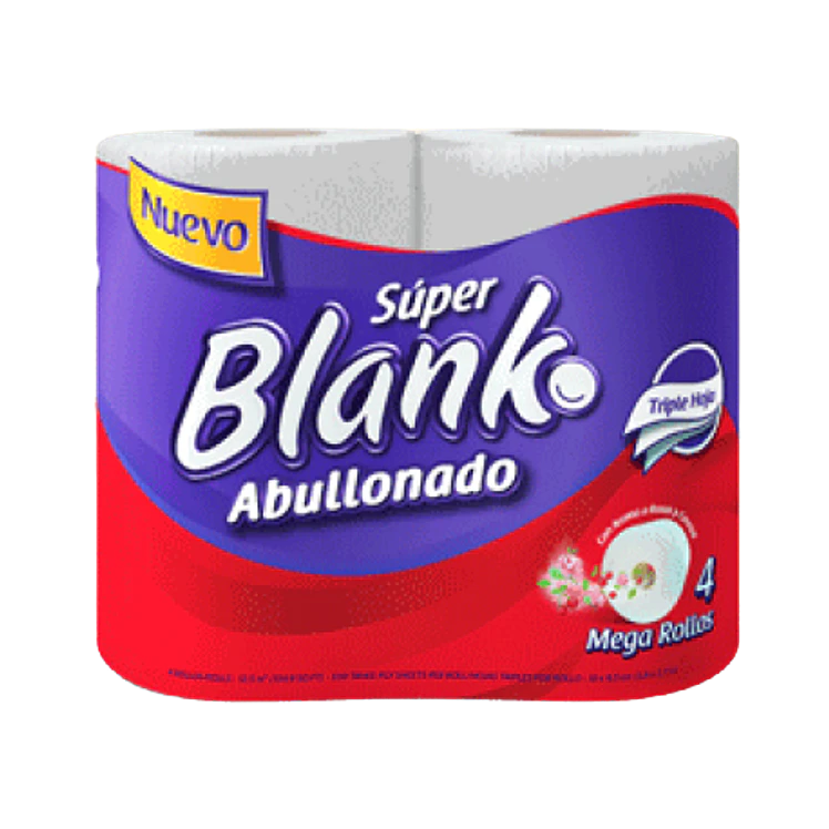 Papel Higiénico Super Blanco Mega Rollo Abullonado 4R x 33M