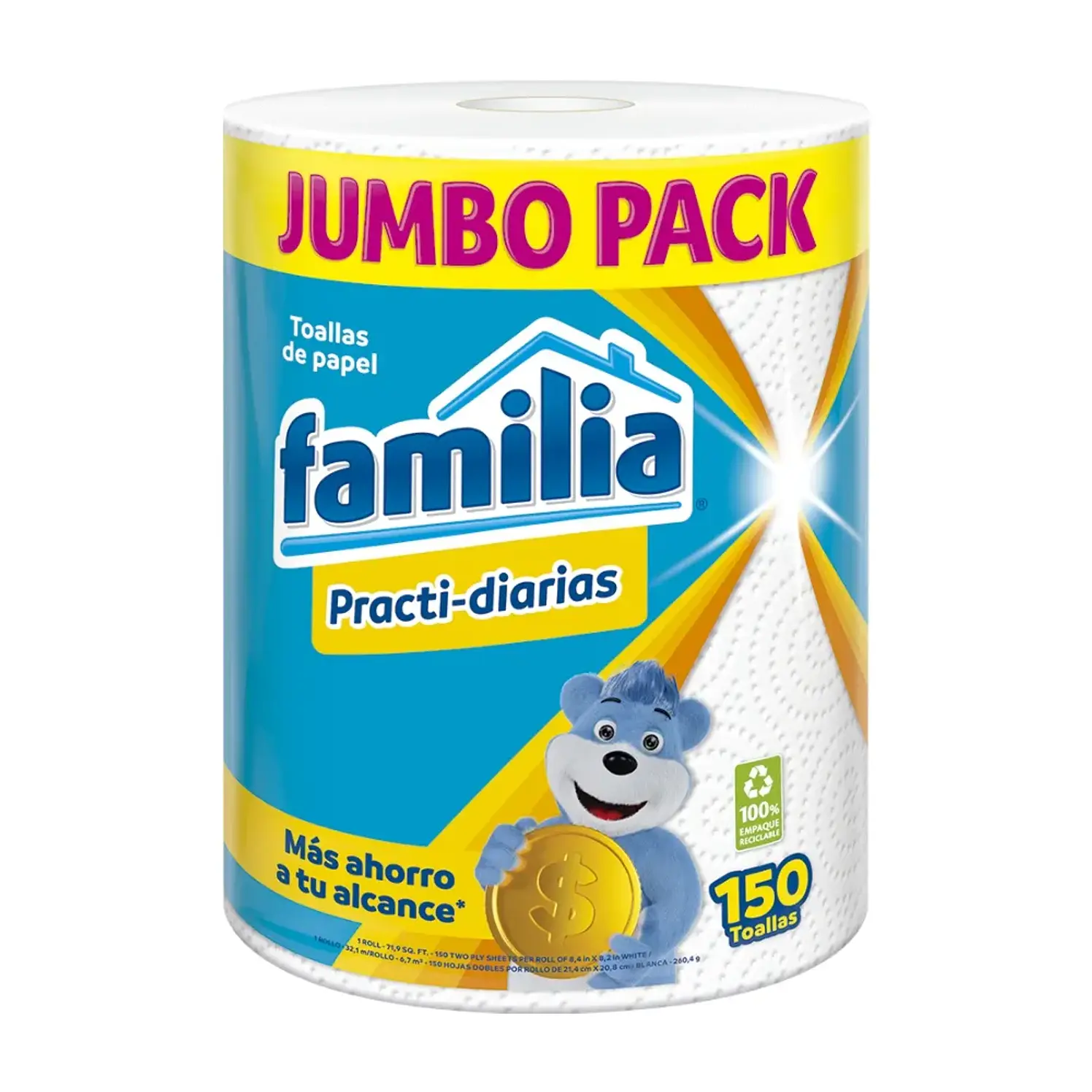 Toallas De Cocina Familia Practidiarias x 150 Hojas