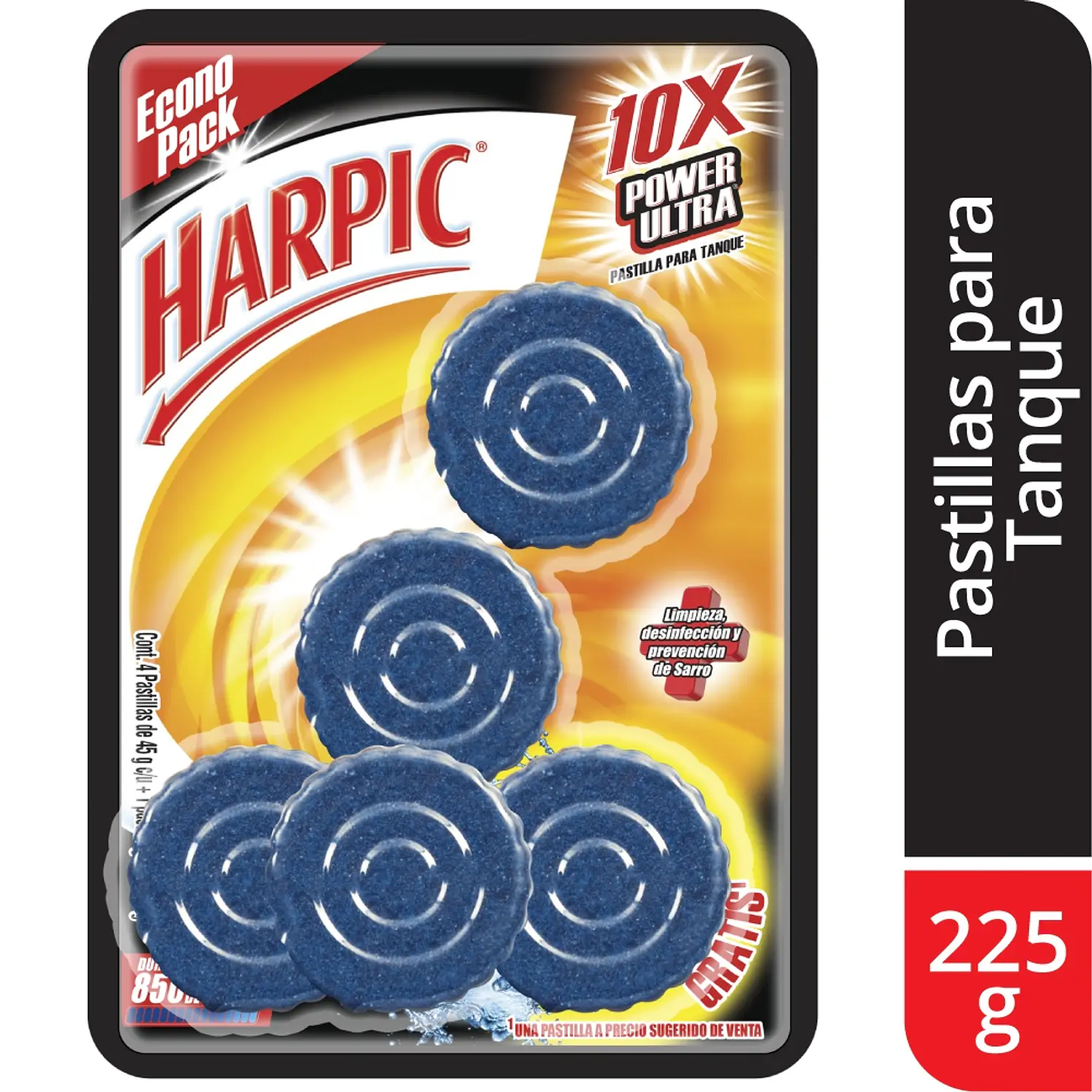 Desinfectante Para Inodoros Harpic Pastillas Azules 5 und 1