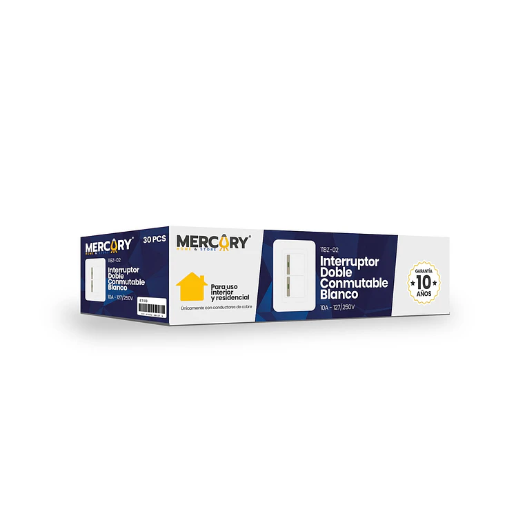 Interruptor doble conmutable Mercury blanco 118Z 02 ETI09 4