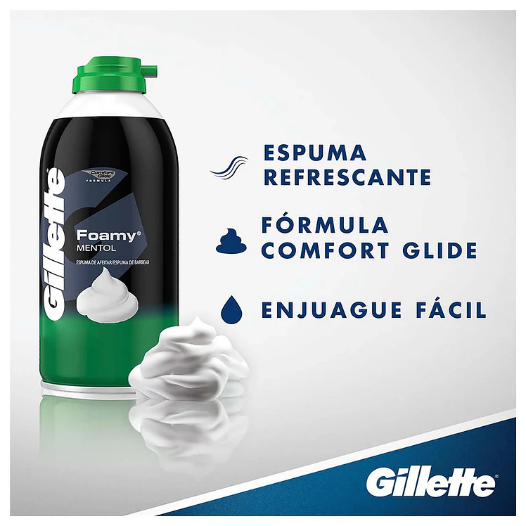 Gillette Foamy Mentol Espuma De Afeitar 175 g 3
