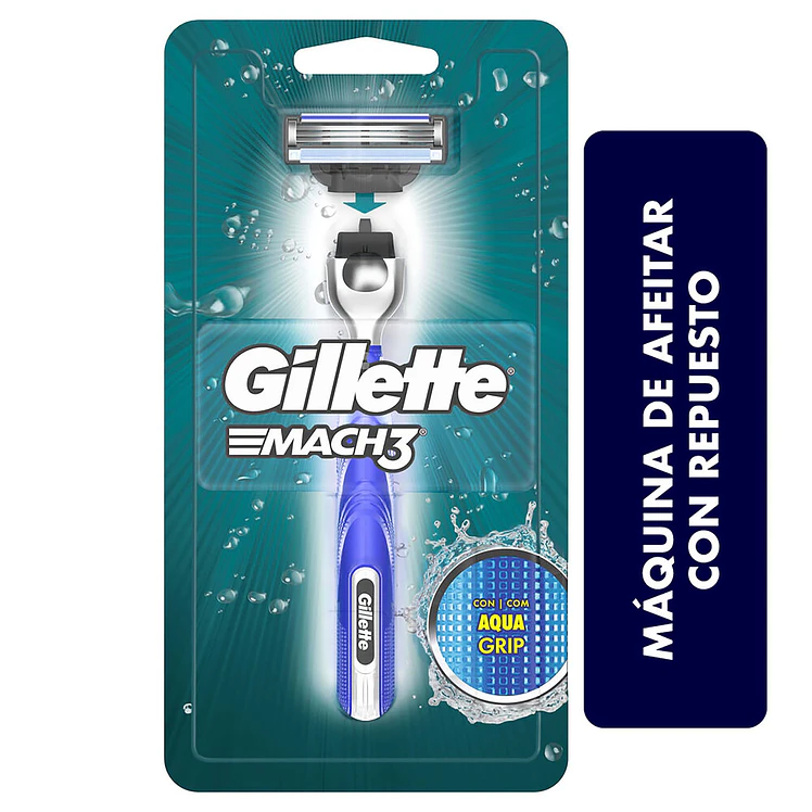 Maquina Gillette Mach3 Aquagrip 1 und 1