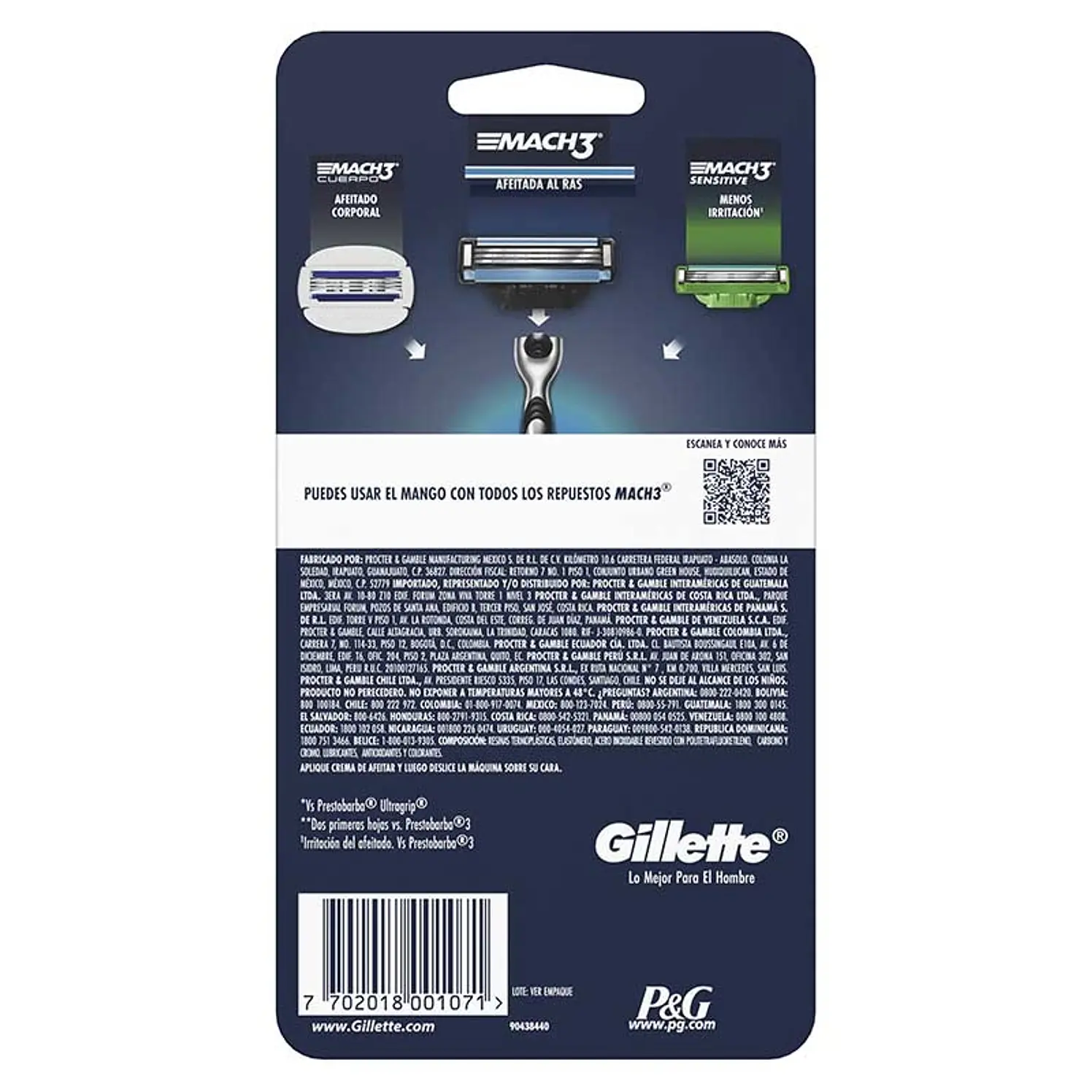 Gillette Mach3 Maquina Afeitar 1 Repuesto Afeitar 1 Kit 2