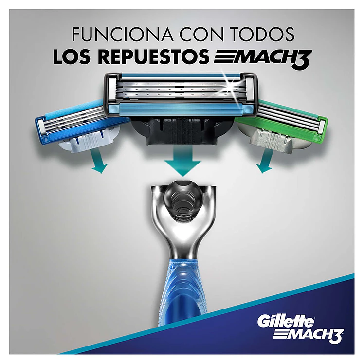Maquina Gillette Mach3 Aquagrip 1 und 7
