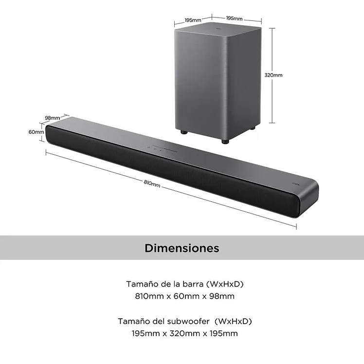 Barra de Sonido TCL S55H Negro 3