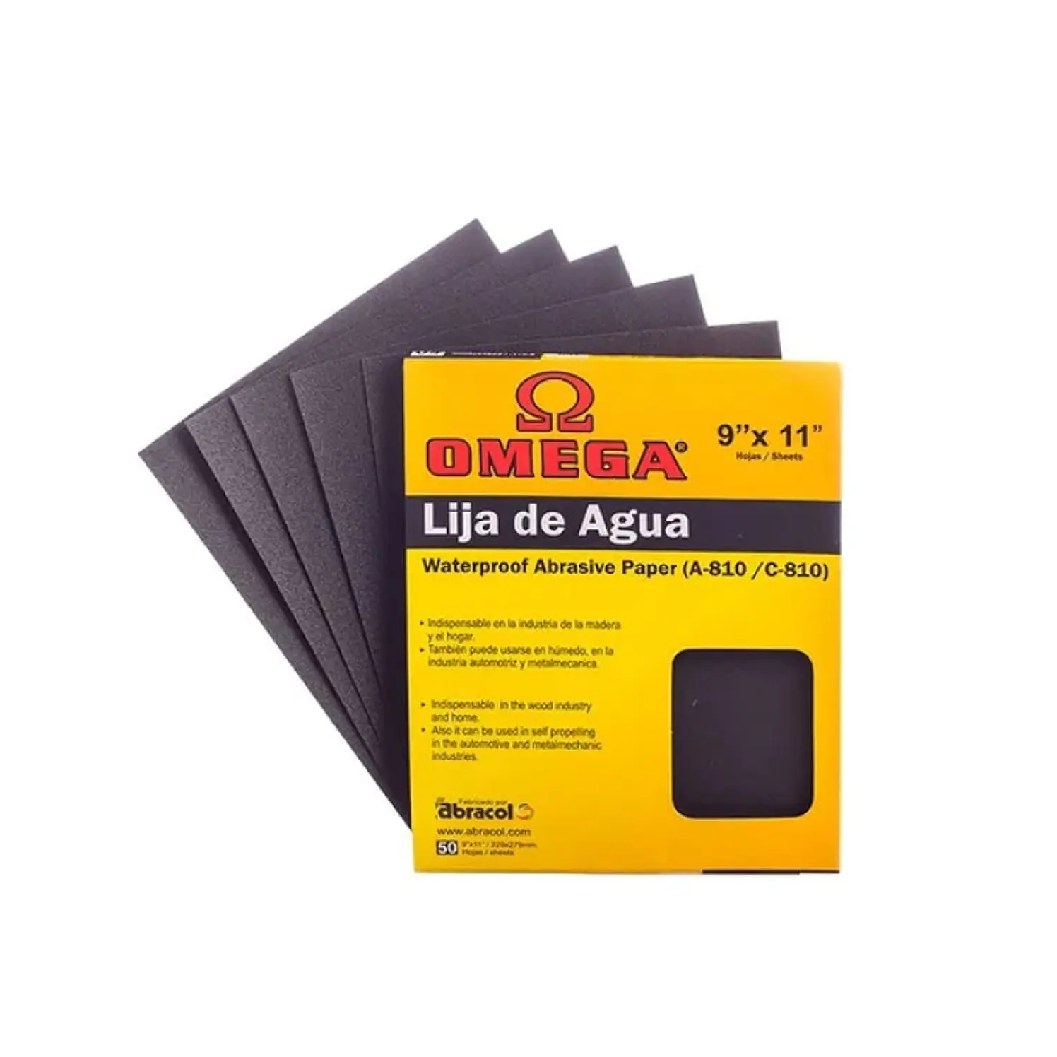 Lija Omega Agu#100De9 pulgX11 pulg50und