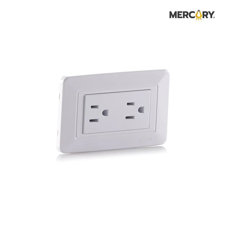 Toma doble polo tierra Mercury blanco 118Z 06 ETI11 3