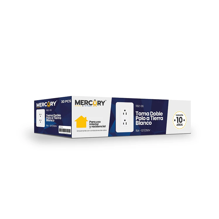 Toma doble polo tierra Mercury blanco 118Z 06 ETI11 4