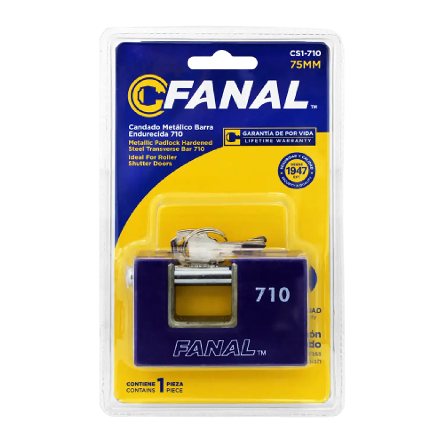 Candado Anticizalla Fanal 75 mm para Exteriores Azul 1