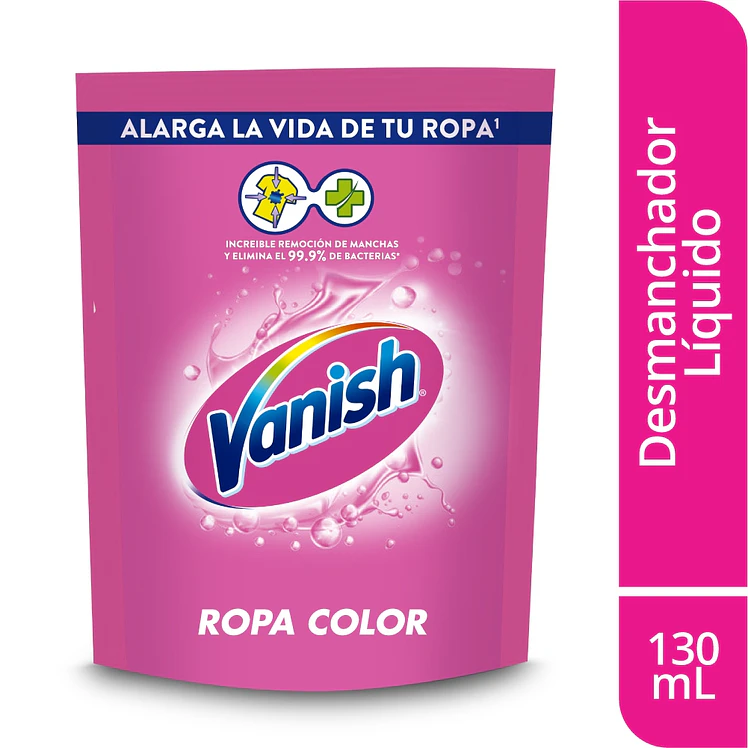 Desmanchador Vanish Rosa Liquido Gel Doypack x 130 ml 1