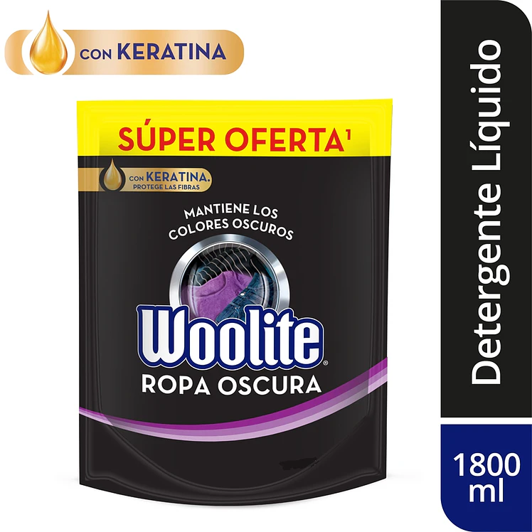 Detergente Woolite líquido Ropa oscura 1.8 L 1
