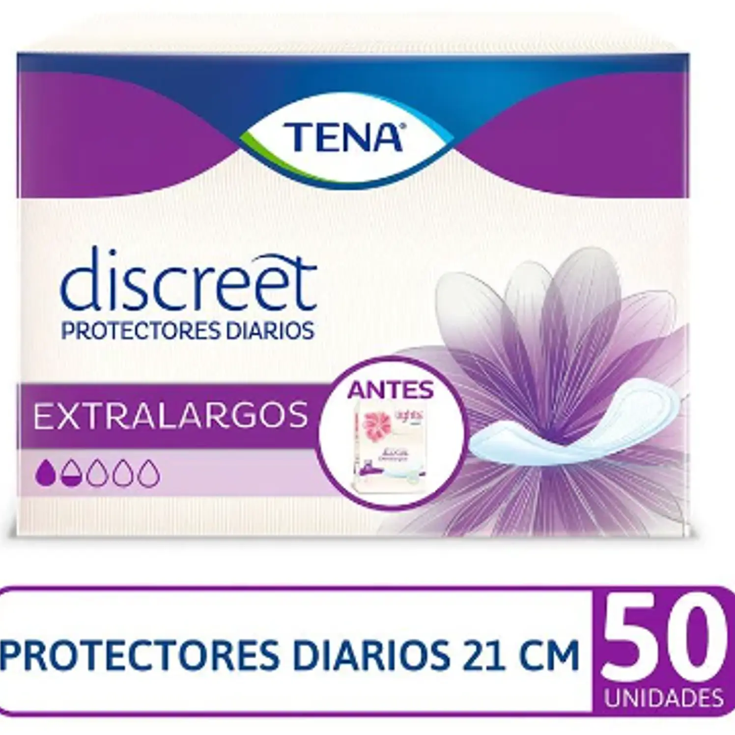 PROTECTORES DIARIOS TENA DISCREET EXTRALARGOS x 50und