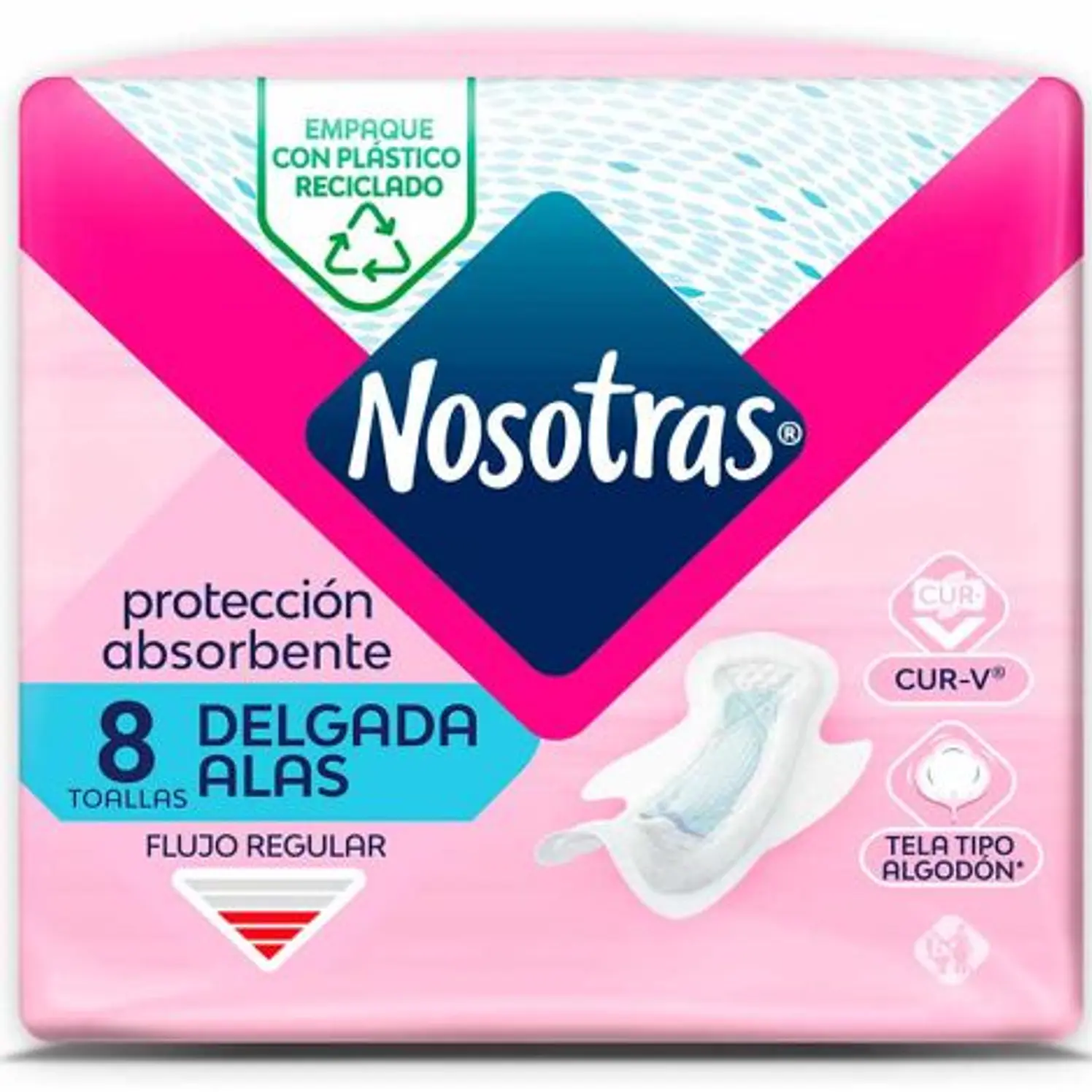 Toallas Femeninas Nosotras Delgada alas x 8 und