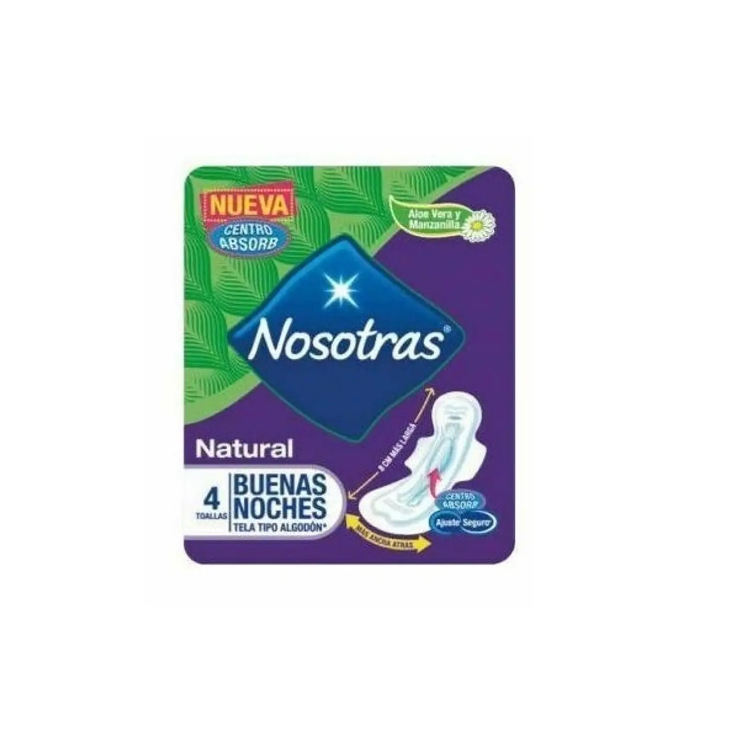 Toallas Higienicas Nosotras Natural Buenas Noches x 4 UN