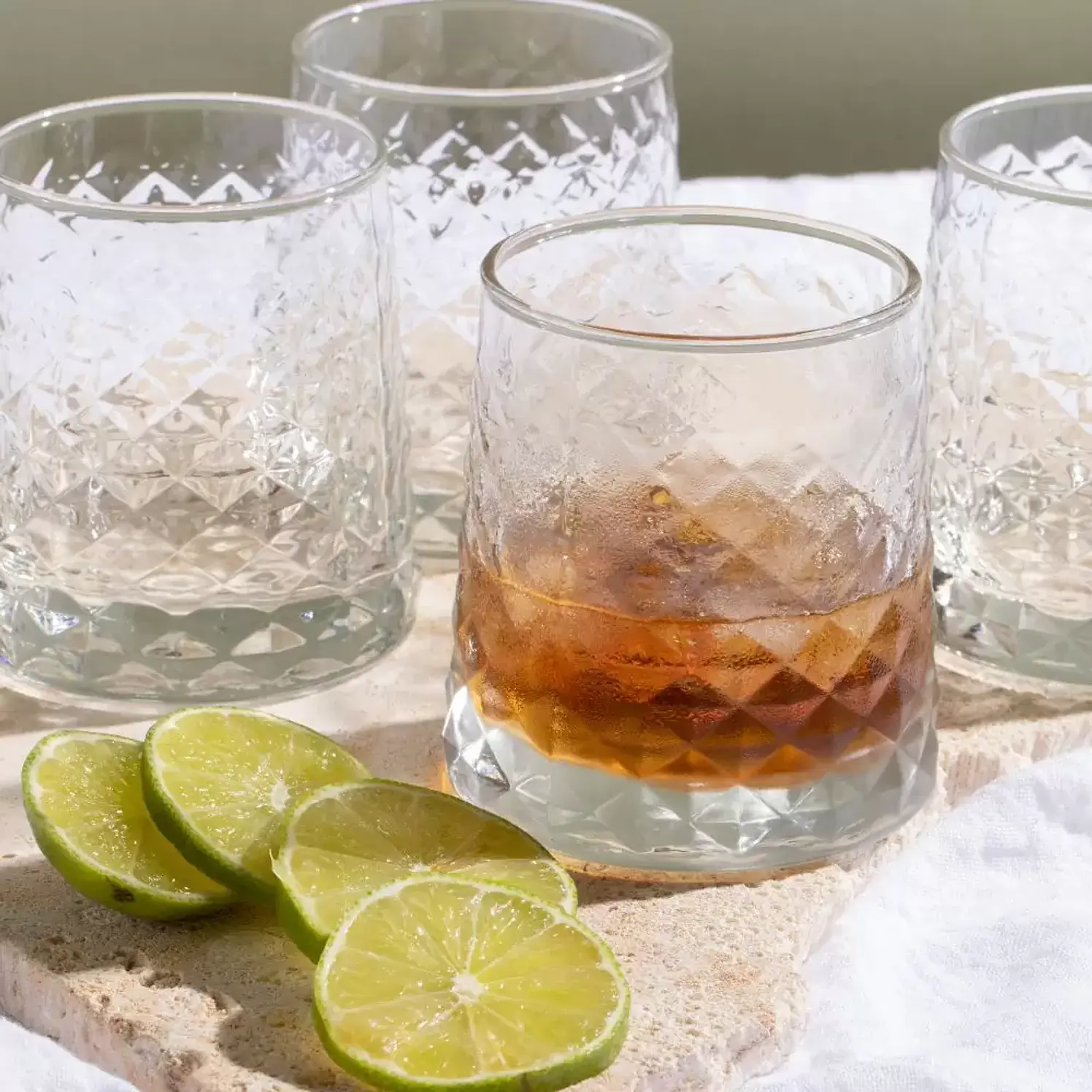 Vaso Cristar Cairo Rocks 13 1/4oz Canastilla x 6 und 1
