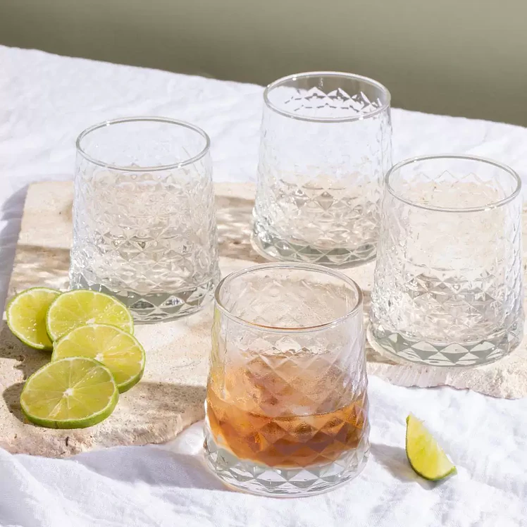 Vaso Cristar Cairo Rocks 13 1/4oz Canastilla x 6 und 2