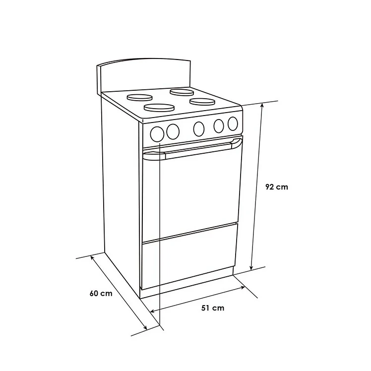 Estufa Piso Abba Horno 4 Puestos Gas Natural AT1013 Negro 5
