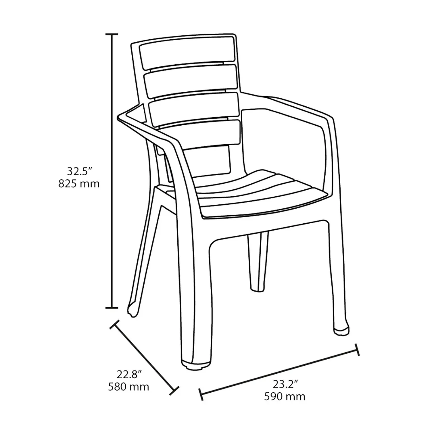 Silla Barú con Brazos Rimax 3