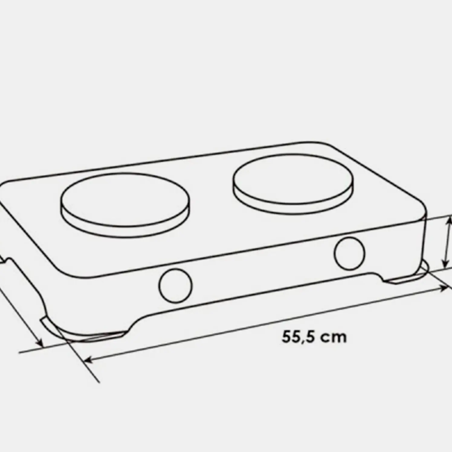 Cocineta Abba Sobre Mesa 2 Puestos Gas Propano SG200 1 3