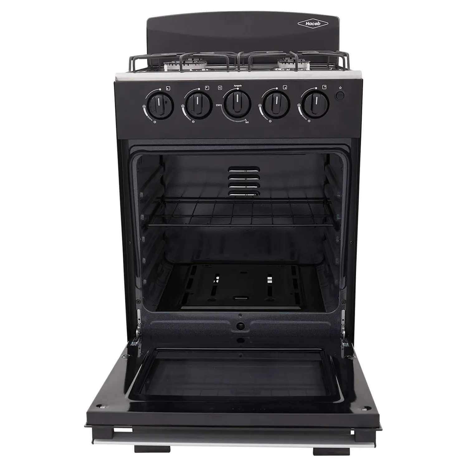 Estufa Haceb Romero 50 Torre Gas Natural Horno 4P Negro 2