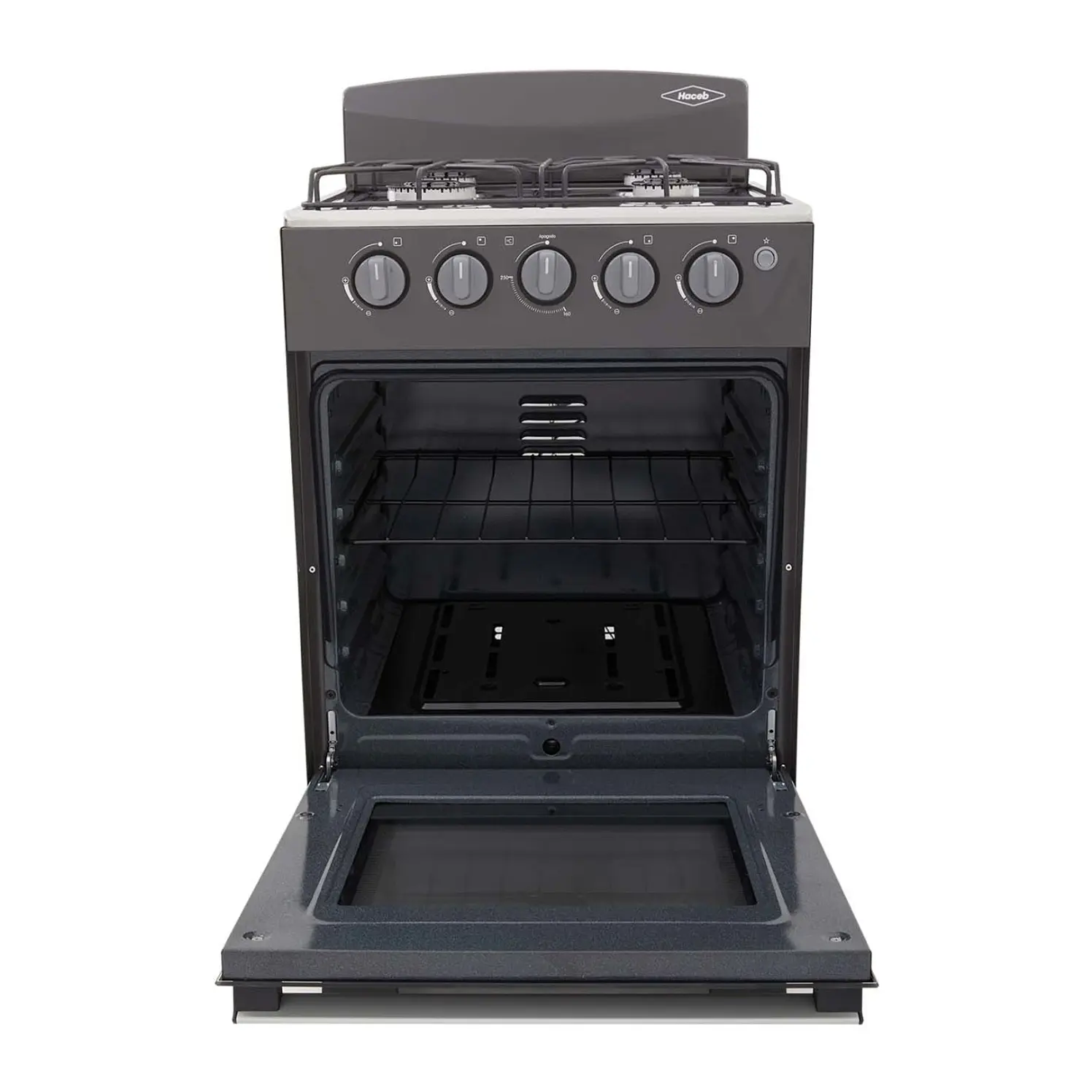 Estufa Haceb Romero 50 Torre Gas Natural Horno 4P Gris 2