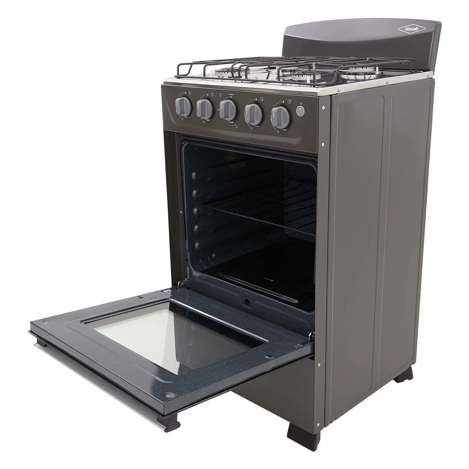 Estufa Haceb Romero 50 Torre Gas Natural Horno 4P Gris 3