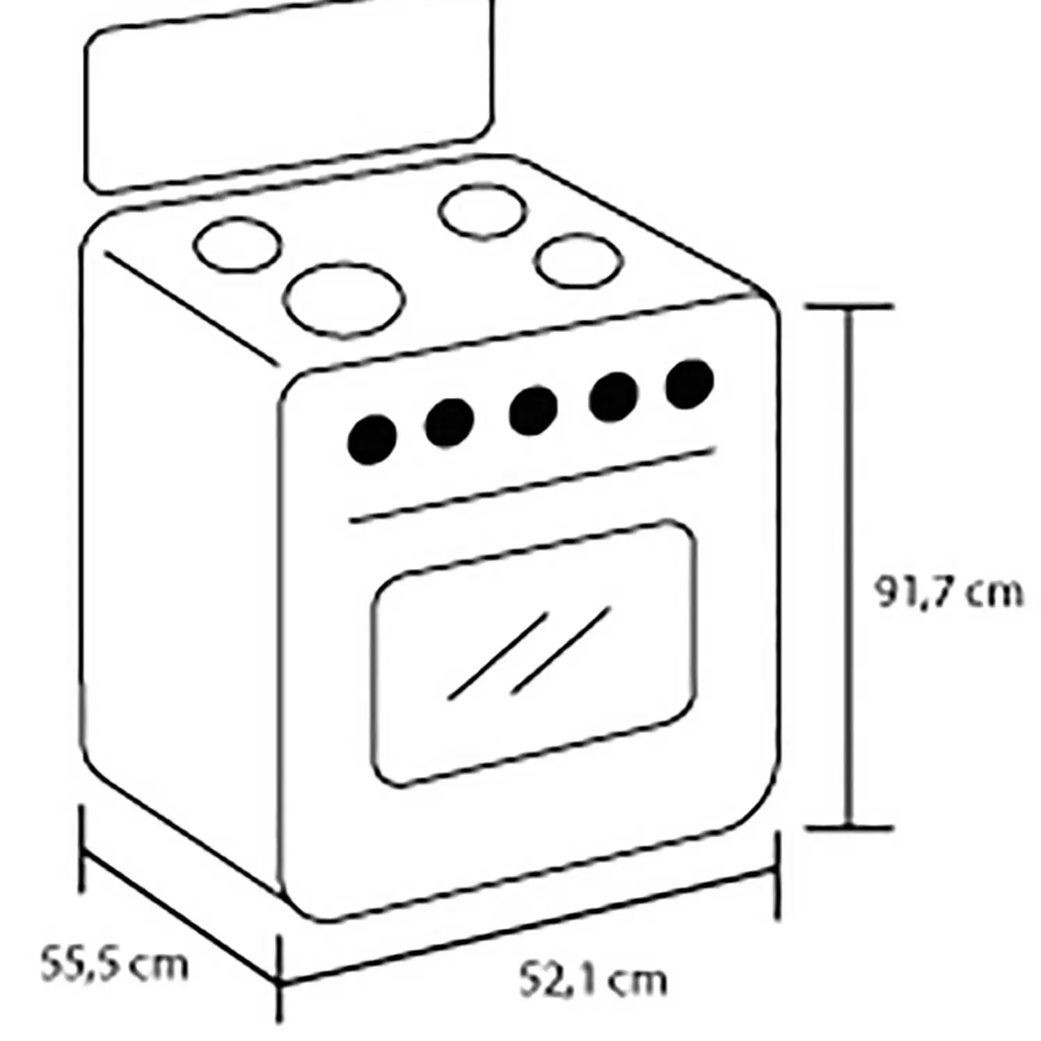 Estufa Haceb Romero 50 Torre Gas Natural Horno 4P Negro 5