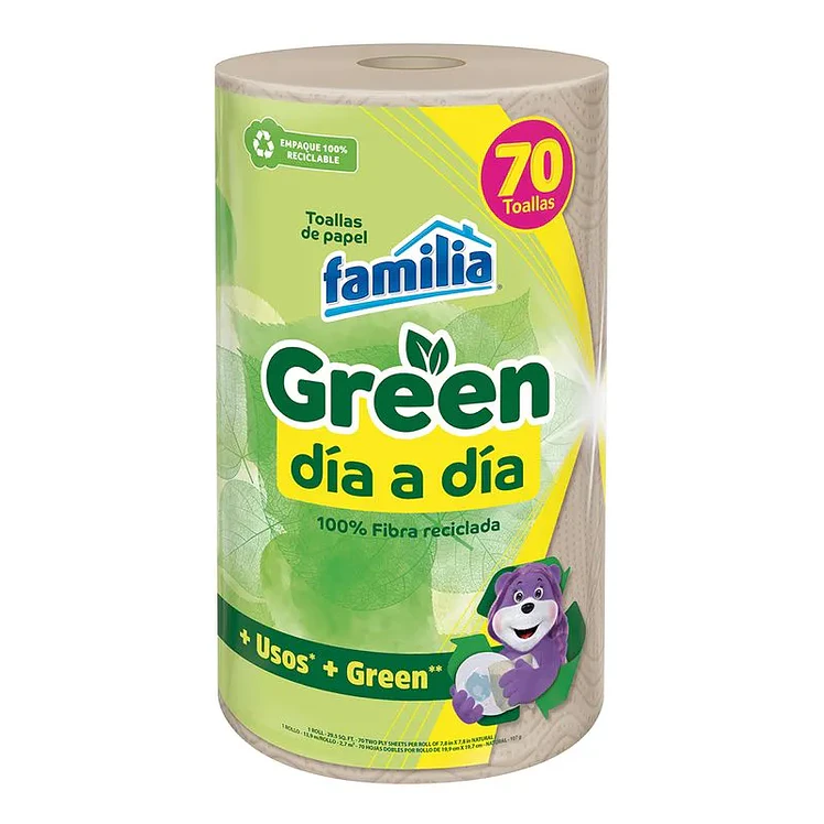 Toalla De Cocina Familia Green Día A Día x 70 Hojas