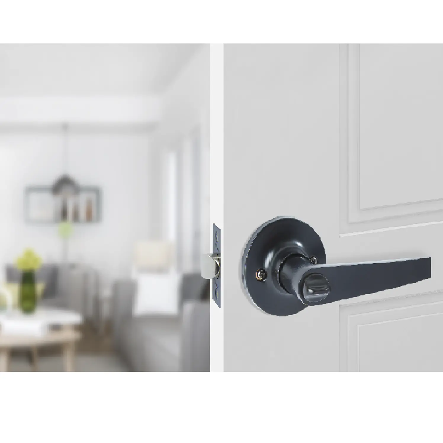 Cerradura Tipo Manija para Baño Fanal Negro Mate Cannes 4