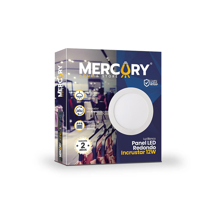 Panel Led Mercury 12 W 6 pulg Blanco Redondo Incrustar Ipl05 4