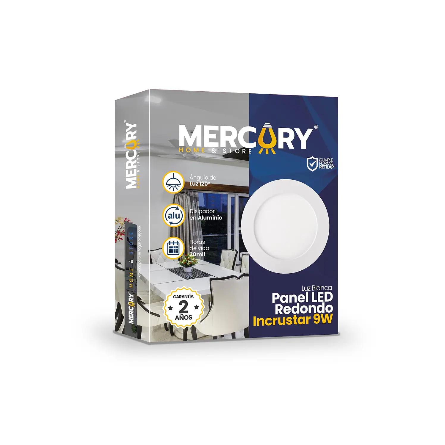 Panel led 9 W 5 pulg blanco redondo incrustar ipl04 4