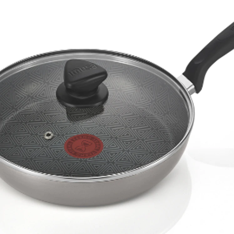 Sartén Alto Imusa Antiadherente Con Tapa Vidrio 24 Cm Talent 1