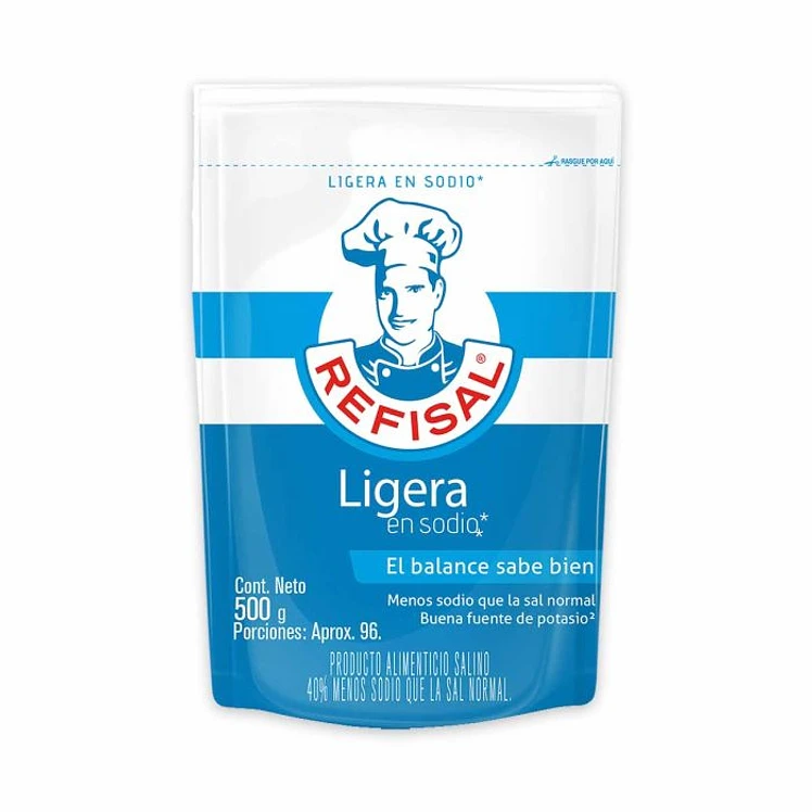 Sal Ligera En Sodio Refisal Doypack x 500 G