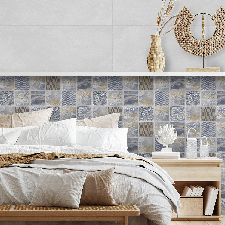 Base Decorada Corona Coral Azul Cara Única 2