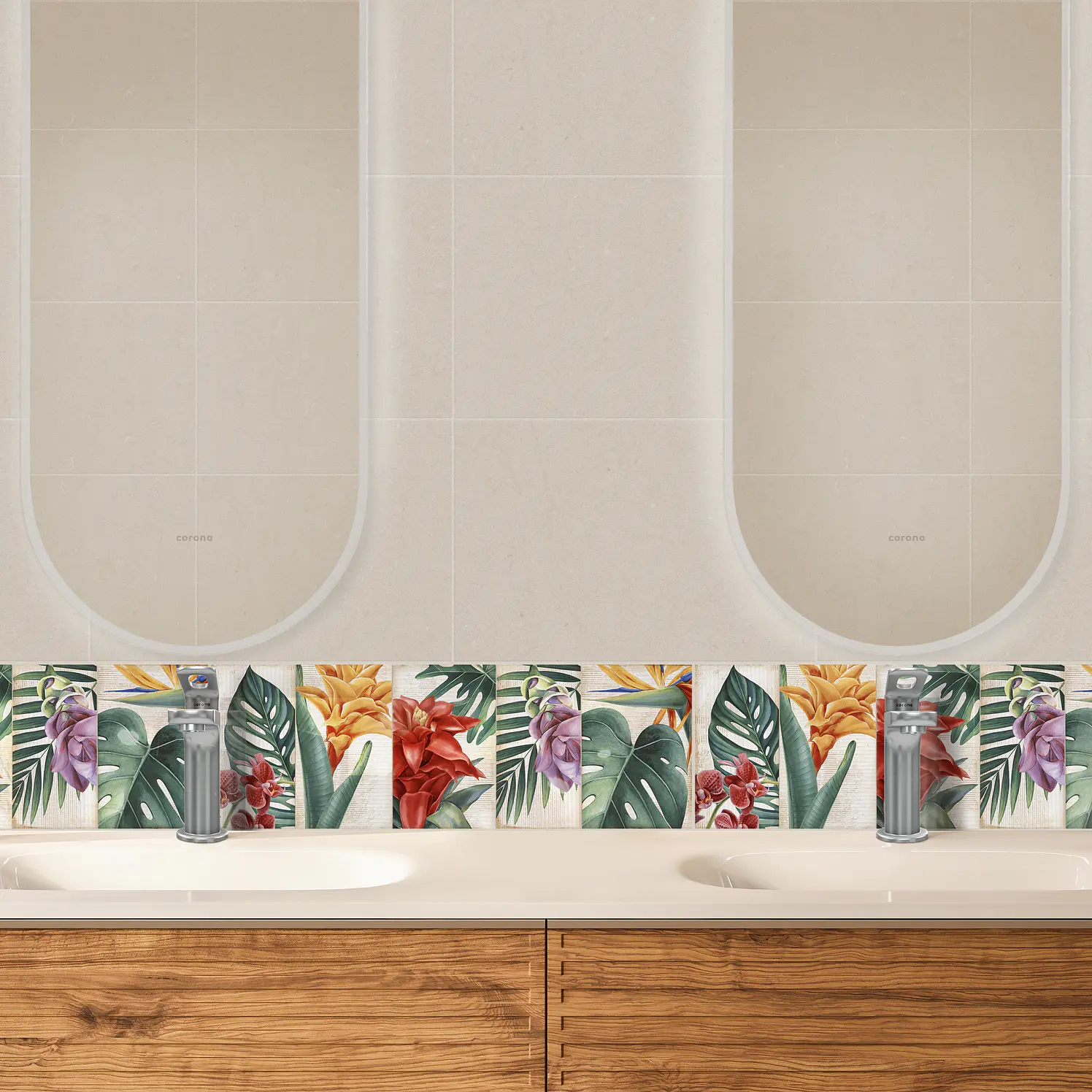Base Decorada Corona Jardín Multicolor Cara Única 4